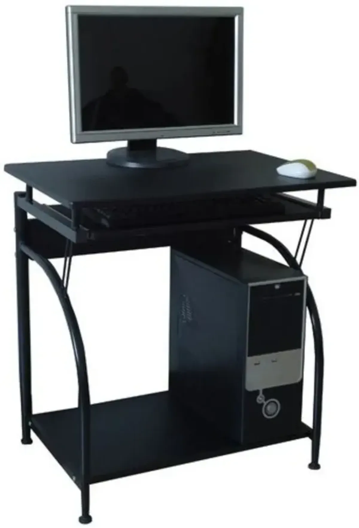 Hivvago Computer Desk with Pullout Keyboard Tray and Bottom Shelf