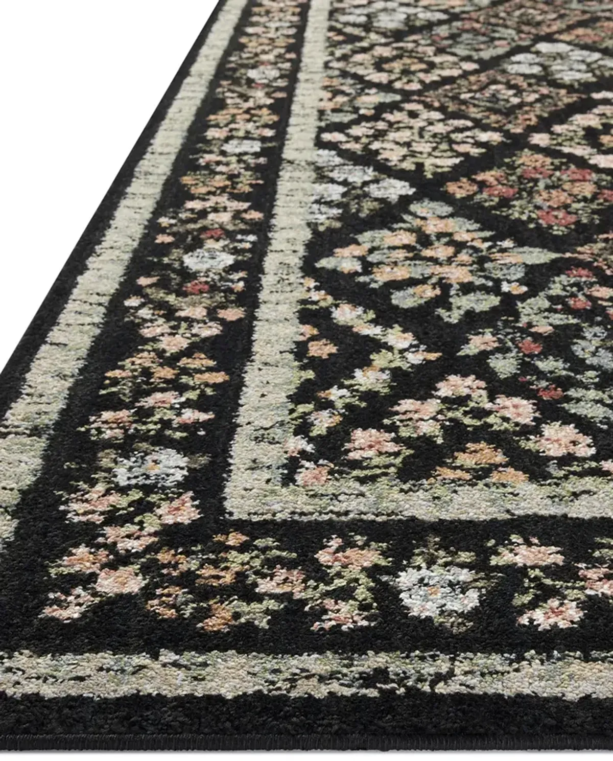 Laurel LAU-04 Black 3''11" x 5''7" Rug by Rifle Paper Co.