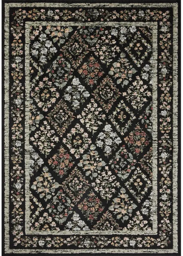 Laurel LAU-04 Black 3''11" x 5''7" Rug by Rifle Paper Co.