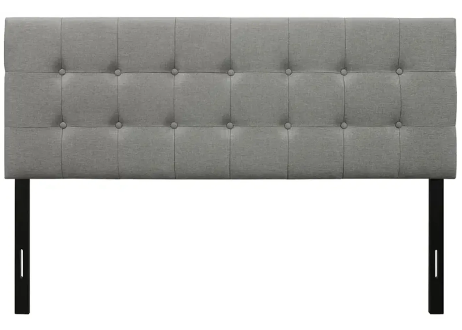 Hivvago Queen Modern Classic Style Button-Tufted Headboard in Grey Upholstered Fabric