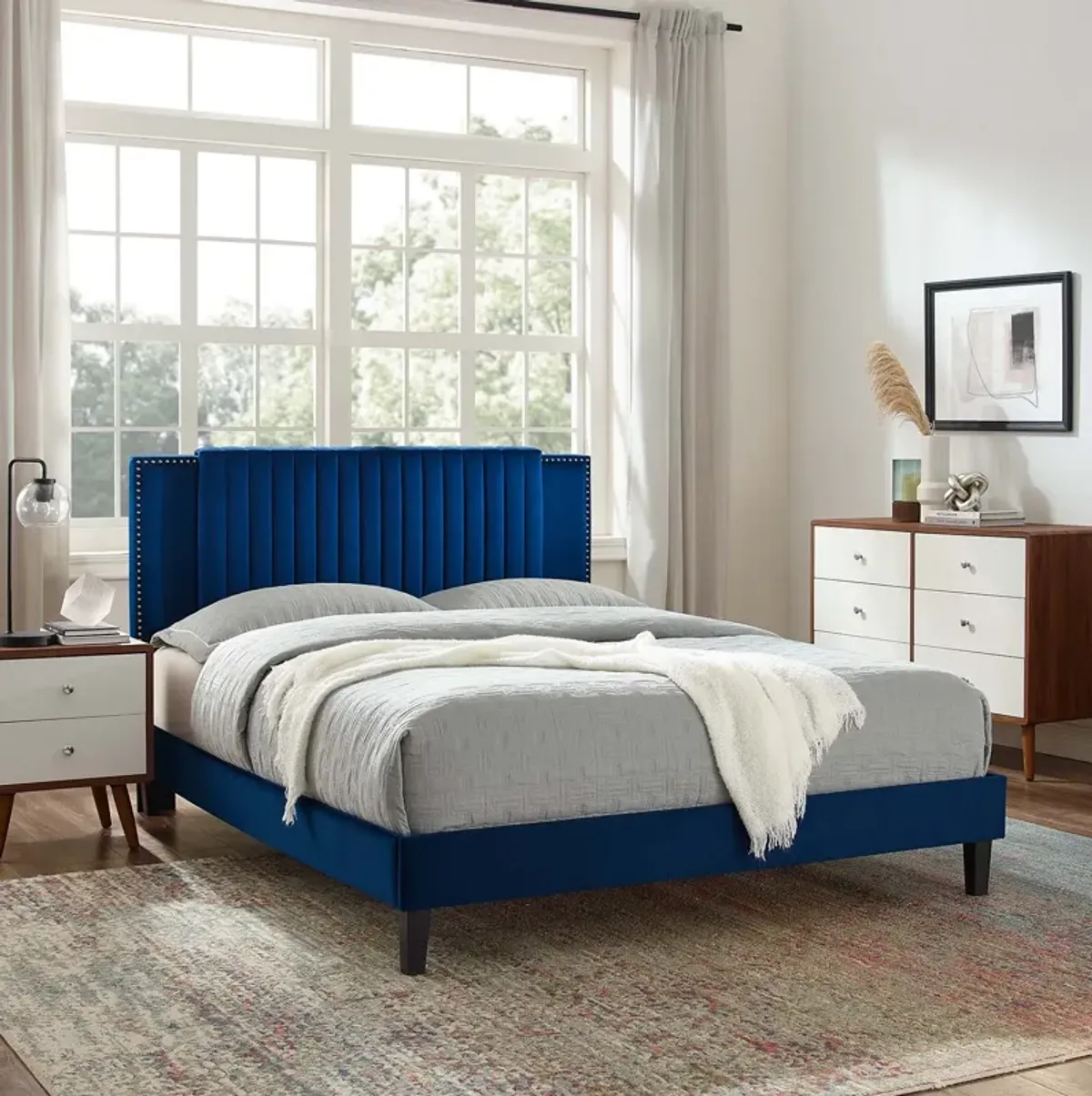 Modway - Zahra Channel Tufted Performance Velvet Queen Platform Bed