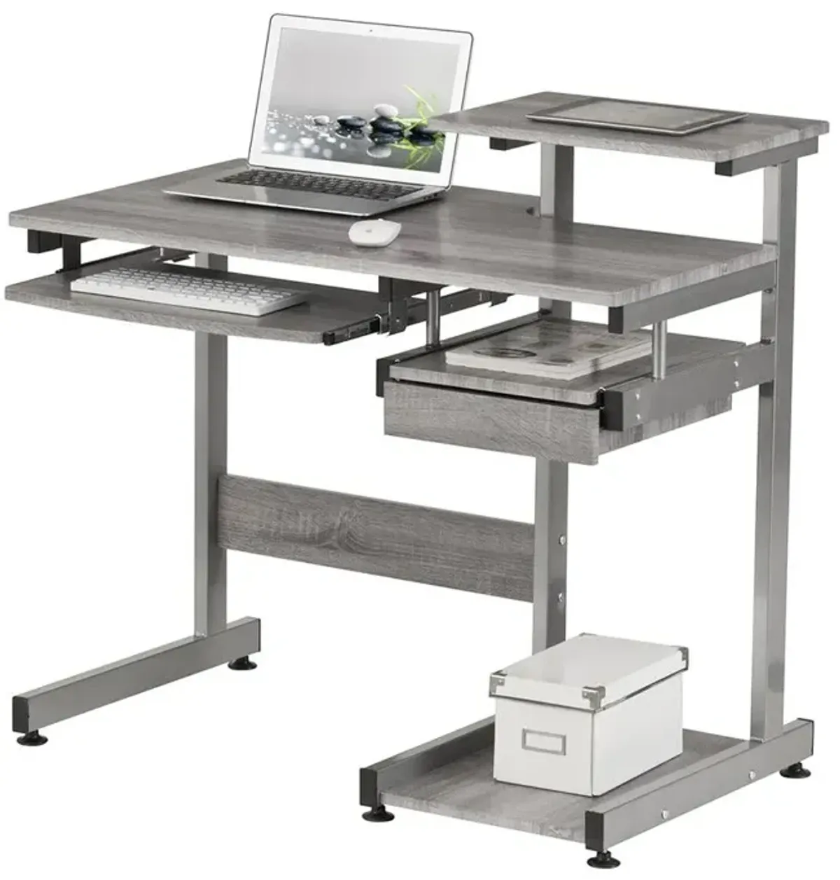 Complete Computer Workstation Desk, Gray