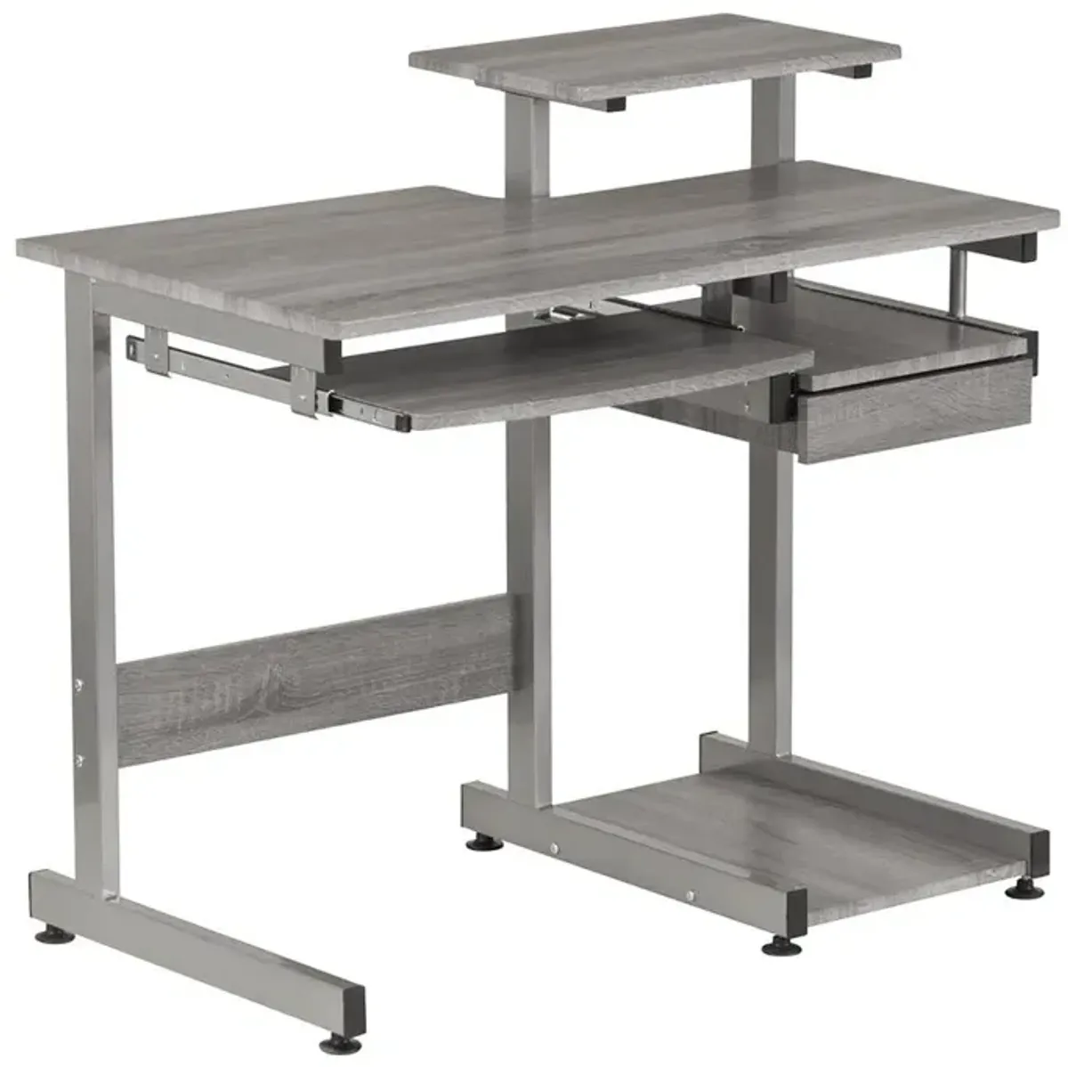 Complete Computer Workstation Desk, Gray