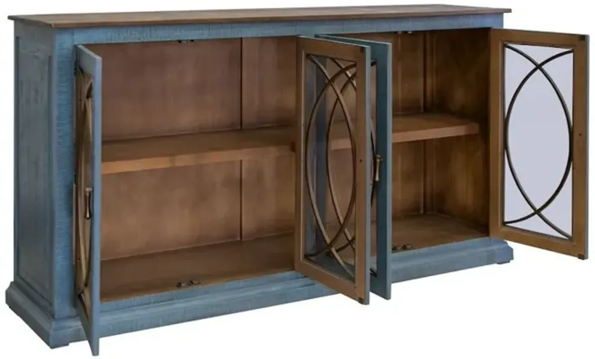 Crafter and Weavers Nordic Rustic Modern Blue Console / Sideboard - 77