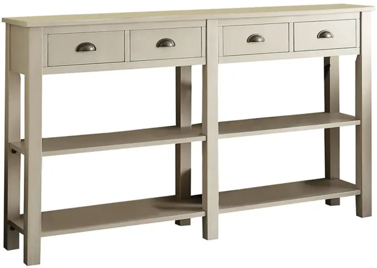 Galileo Console Table In Cream Finish-Benzara