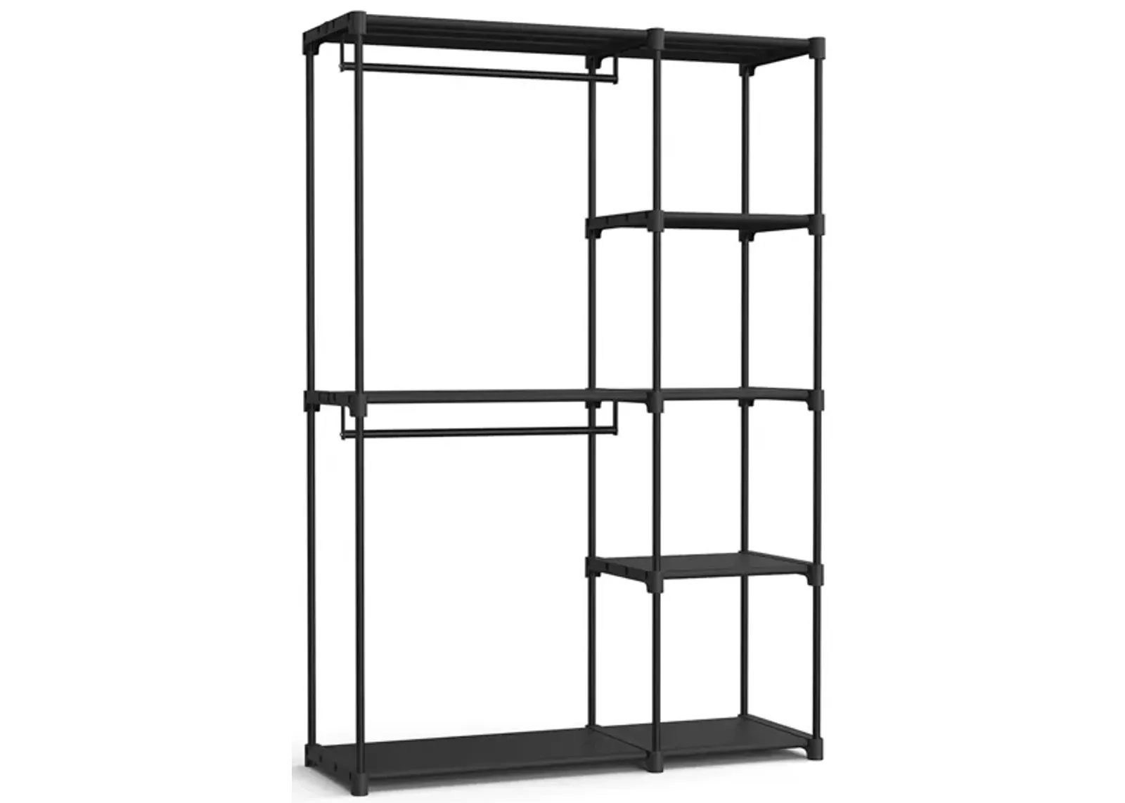 Freestanding Closet Organizer, Portable Wardrobe with Hanging Rods