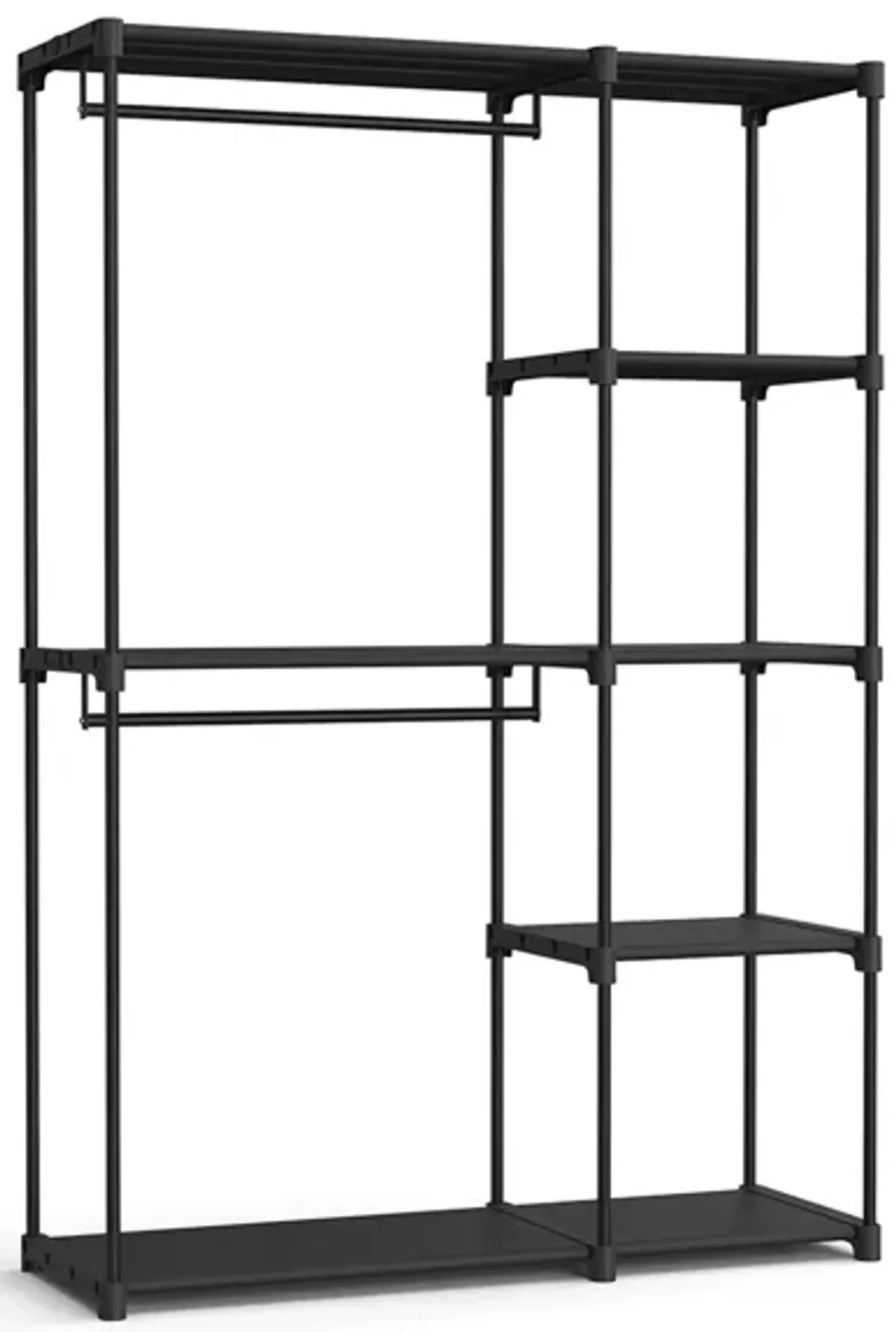 Freestanding Closet Organizer, Portable Wardrobe with Hanging Rods