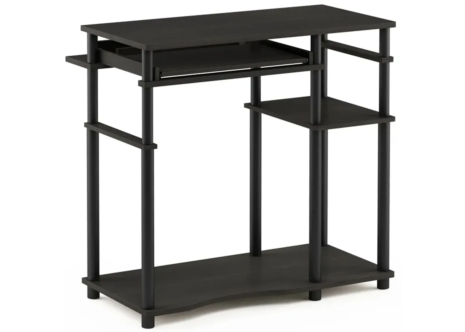 Furinno Furinno Abbott Computer Desk with Bookshelf, Espresso/Black, 17097EX/BK