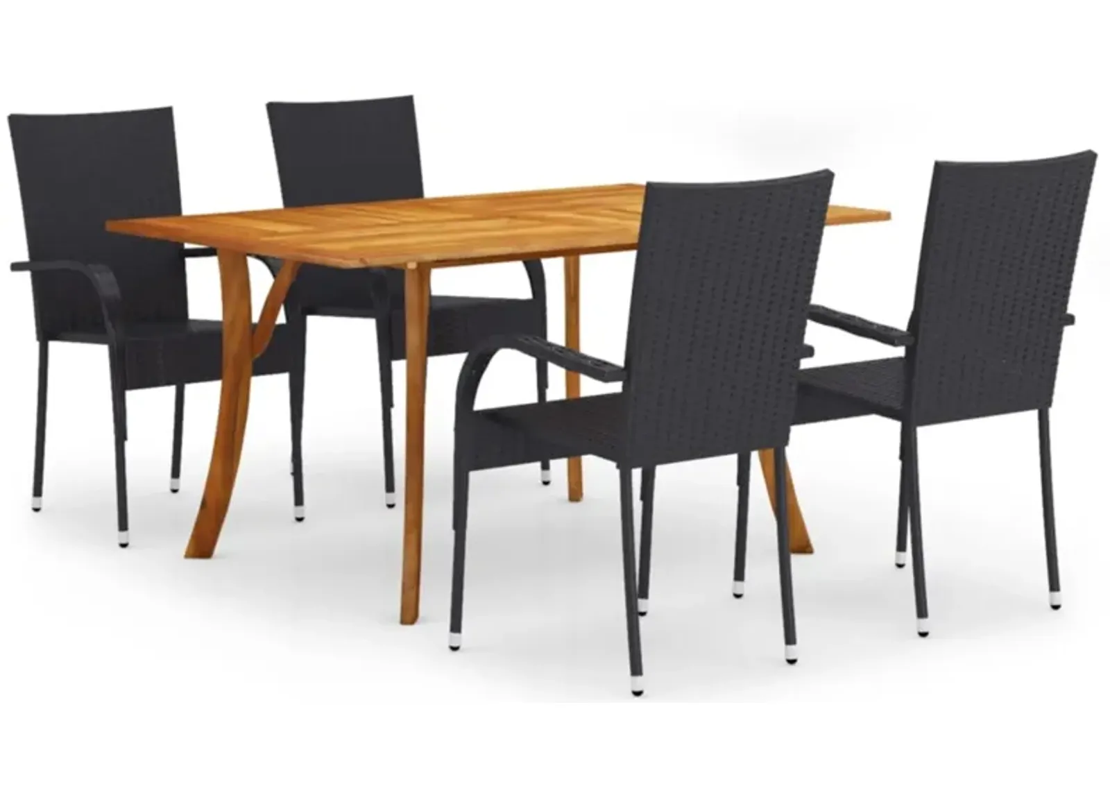 vidaXL 5 Piece Garden Dining Set Black