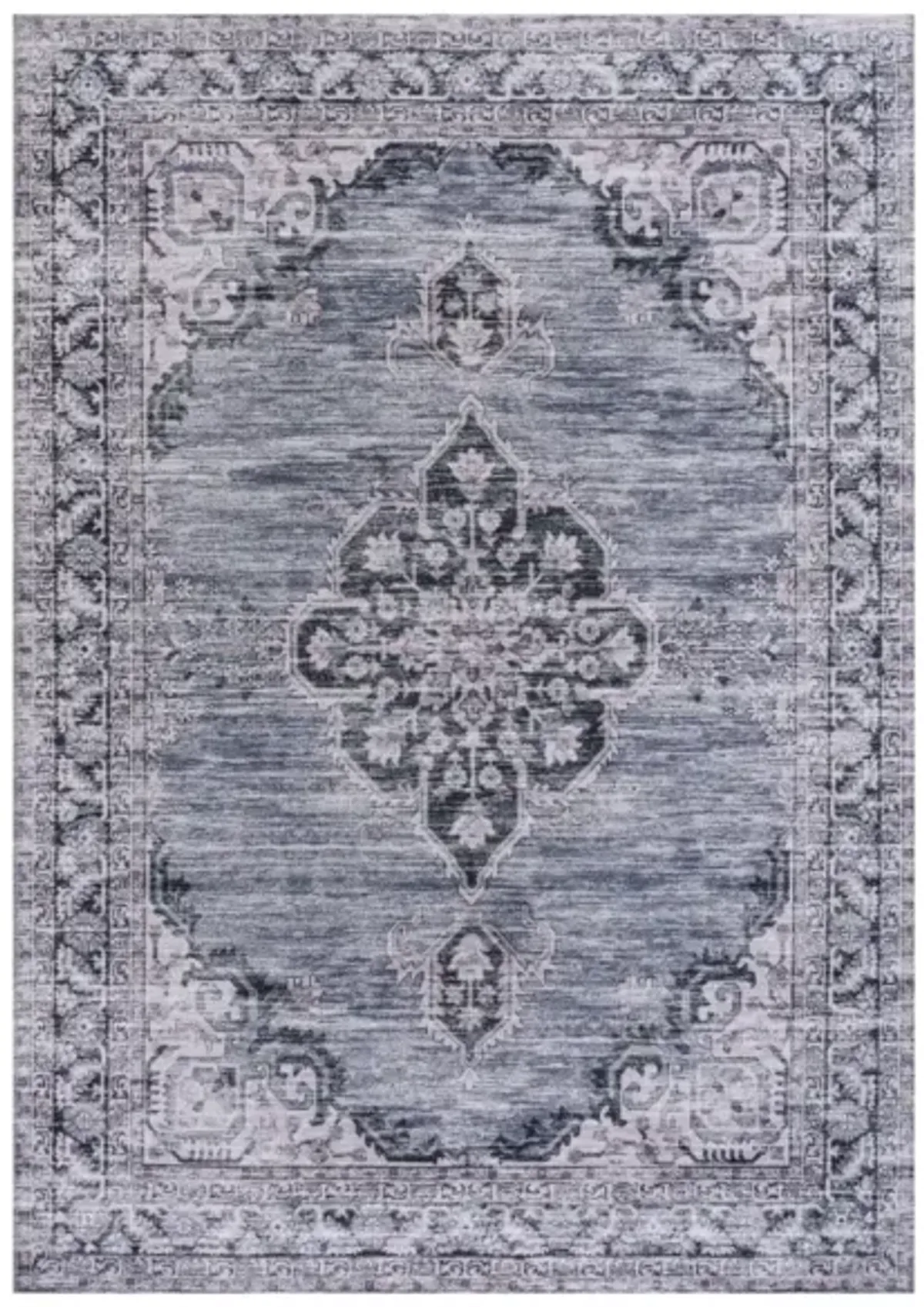 Wincer Chenille Cottage Medallion Machine-Washable Area Rug