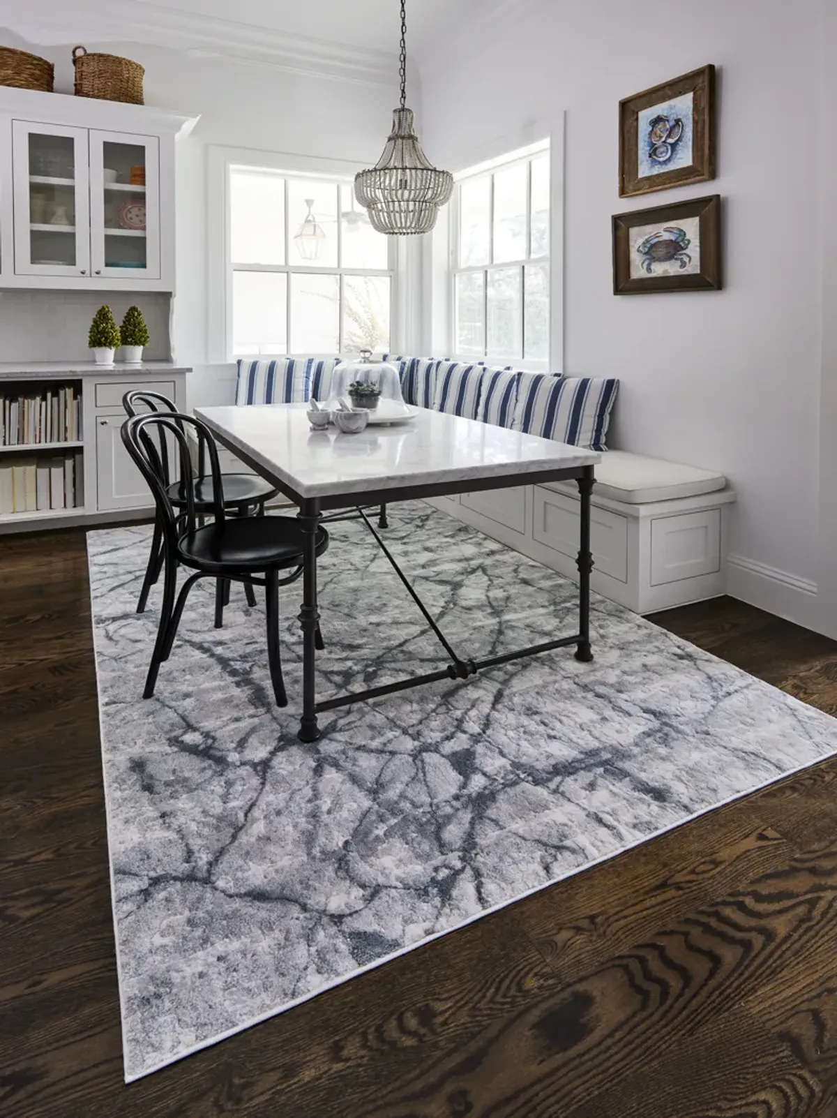 Atwell 3282F Blue/Gray/Ivory 3' x 8' Rug