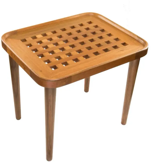 Hivvago 18" Brown Solid Wood Rectangular End Table