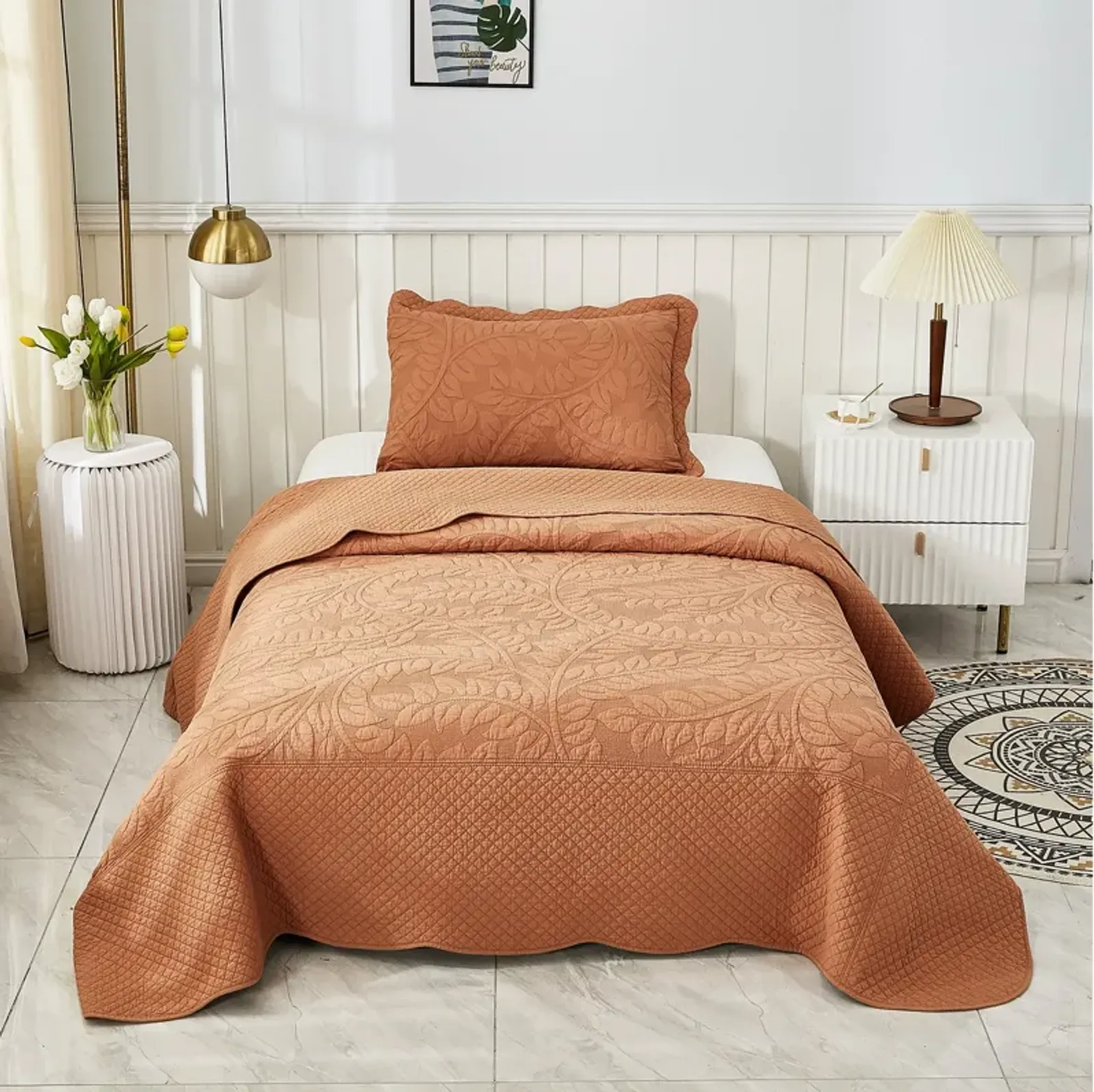 MarCielo 100% Cotton Oversized Bedspread Quilt Set T