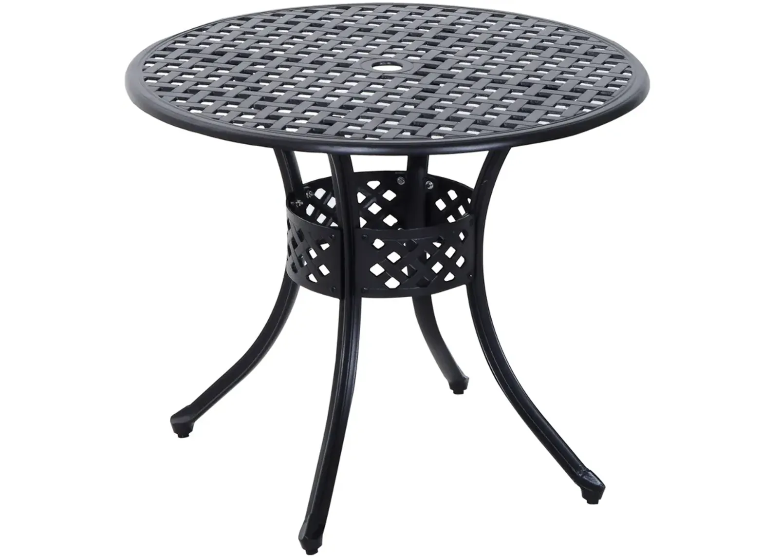 Classic Outdoor Table: Round Black Cast Aluminum Bistro Table