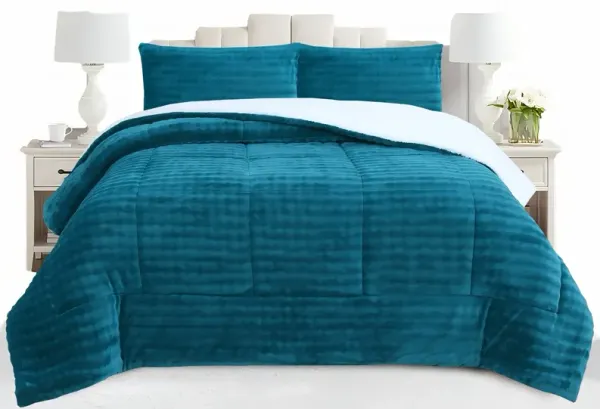 MarCielo Soft Flannel Bubble Comforter Set, 3-Piece Comforter Set – Fluffy Ultra Cozy, Warm, and Plush Bubble Comforter with 2 Pillowcase,King Size