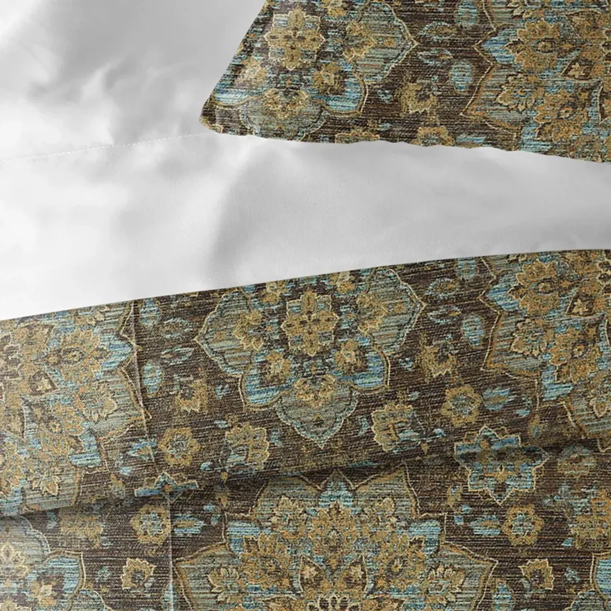 6ix Tailors Fine Linens Tabriz Chocolate Coverlet Set