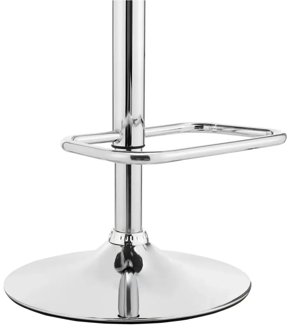 Leland Adjustable Gray Faux Leather and Chrome Finish Stool