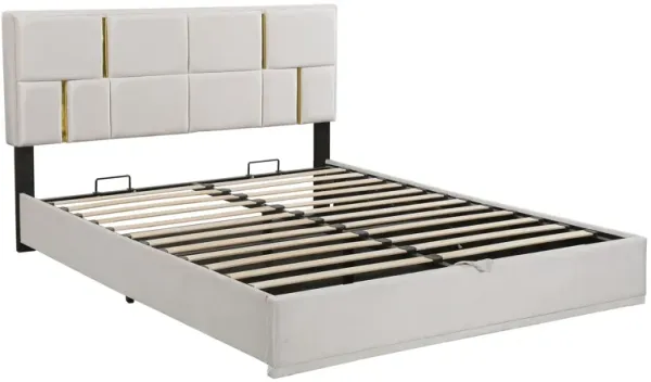 Queen Size 2-Pieces Bedroom Set with Storage Ottoman