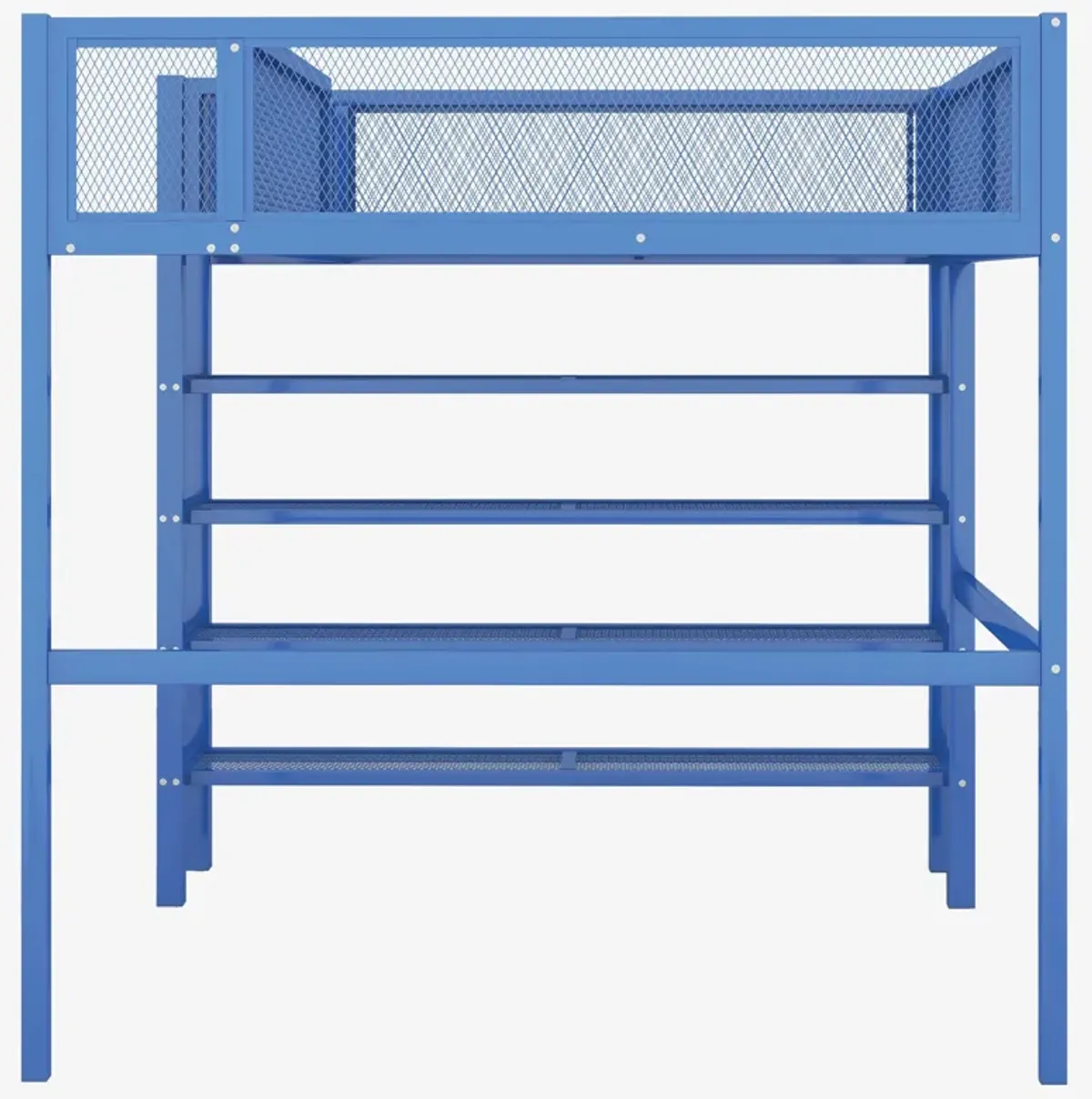 Merax Metal Loft Bed with Storage Shelves