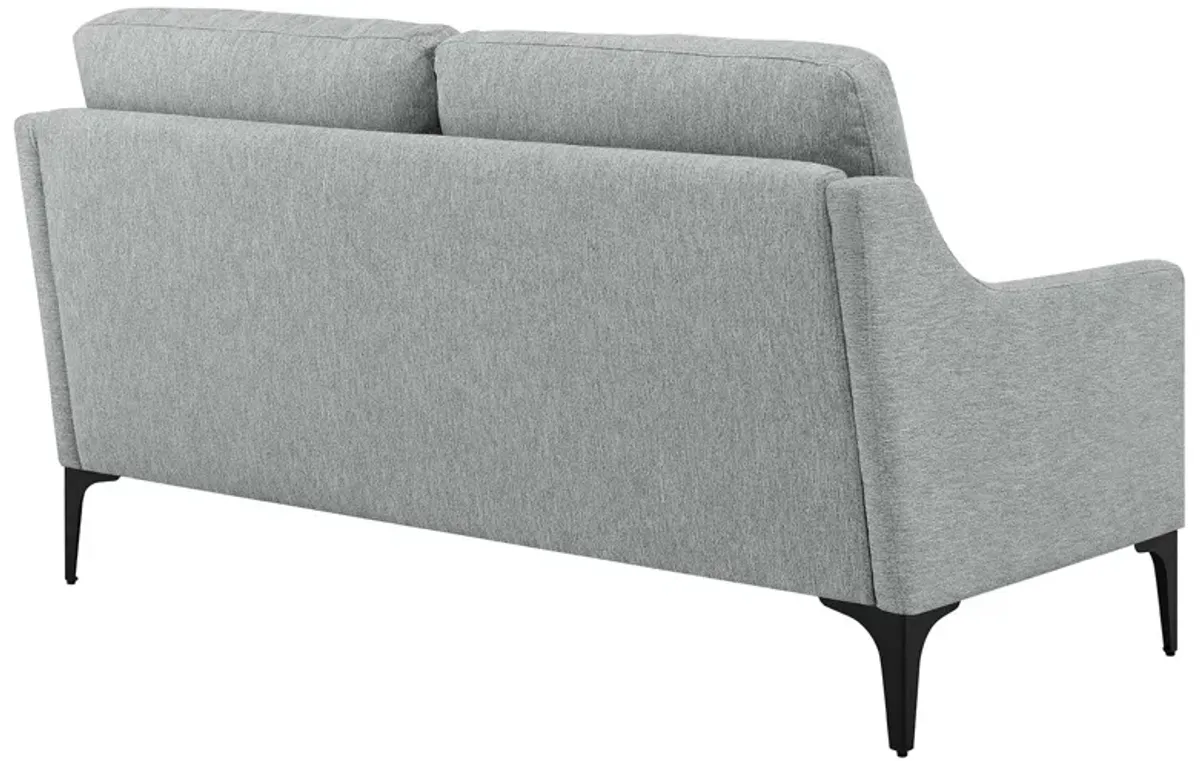 Corland Upholstered Fabric Loveseat Gray