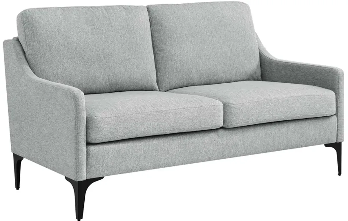 Corland Upholstered Fabric Loveseat Gray