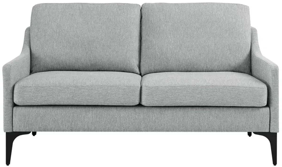 Corland Upholstered Fabric Loveseat Gray