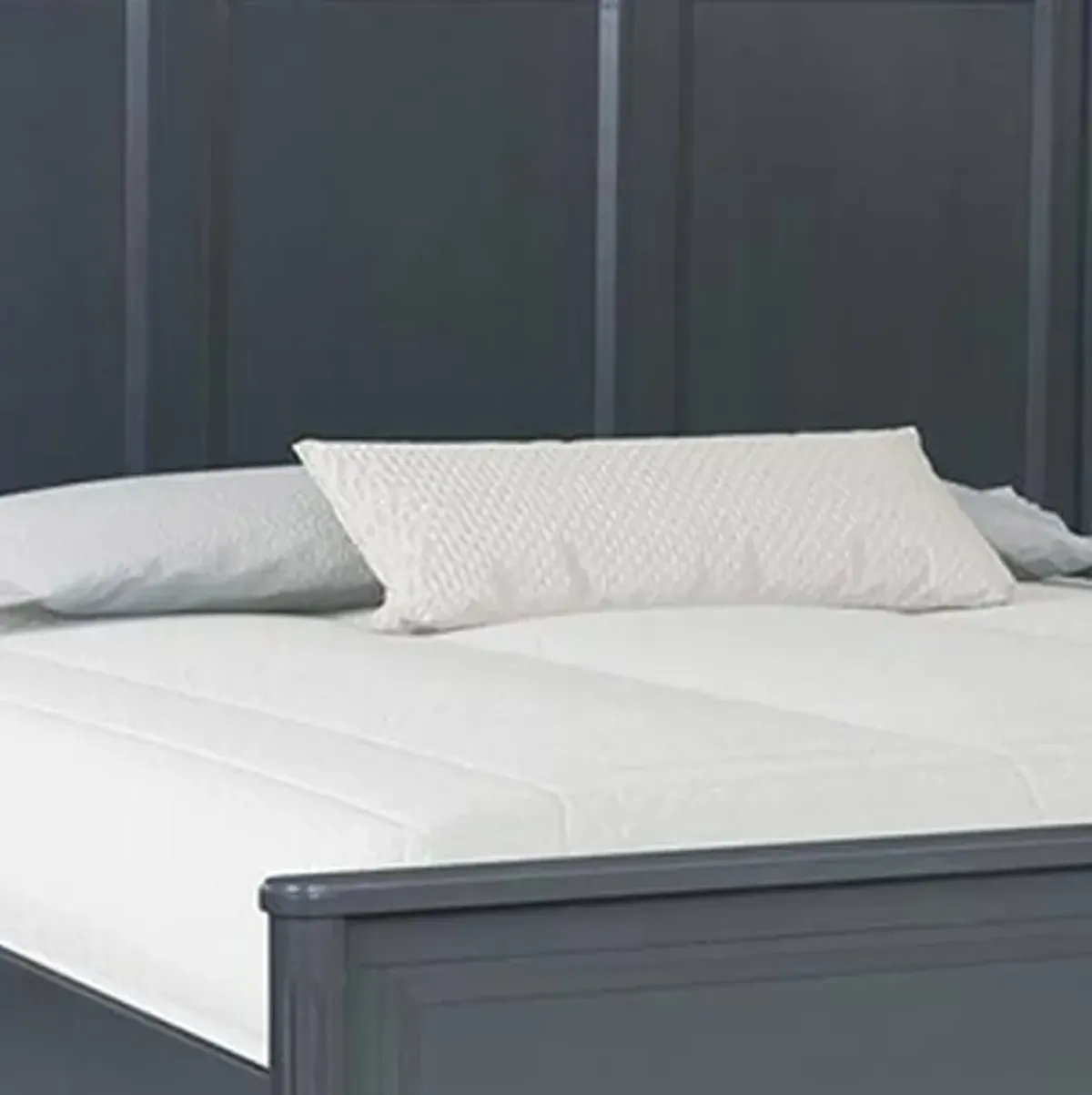 Alta King Size Bed, Classic French Design, Malta Blue Solid Wood Frame - Benzara