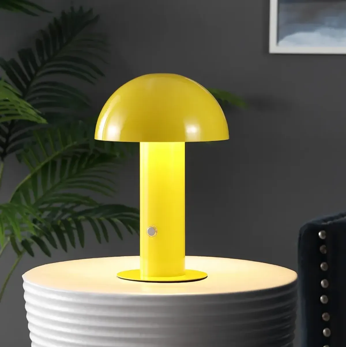 Boletus Contemporary Bohemian Rechargeablecordless Iron Integrated LED Mushroom Table Lamp