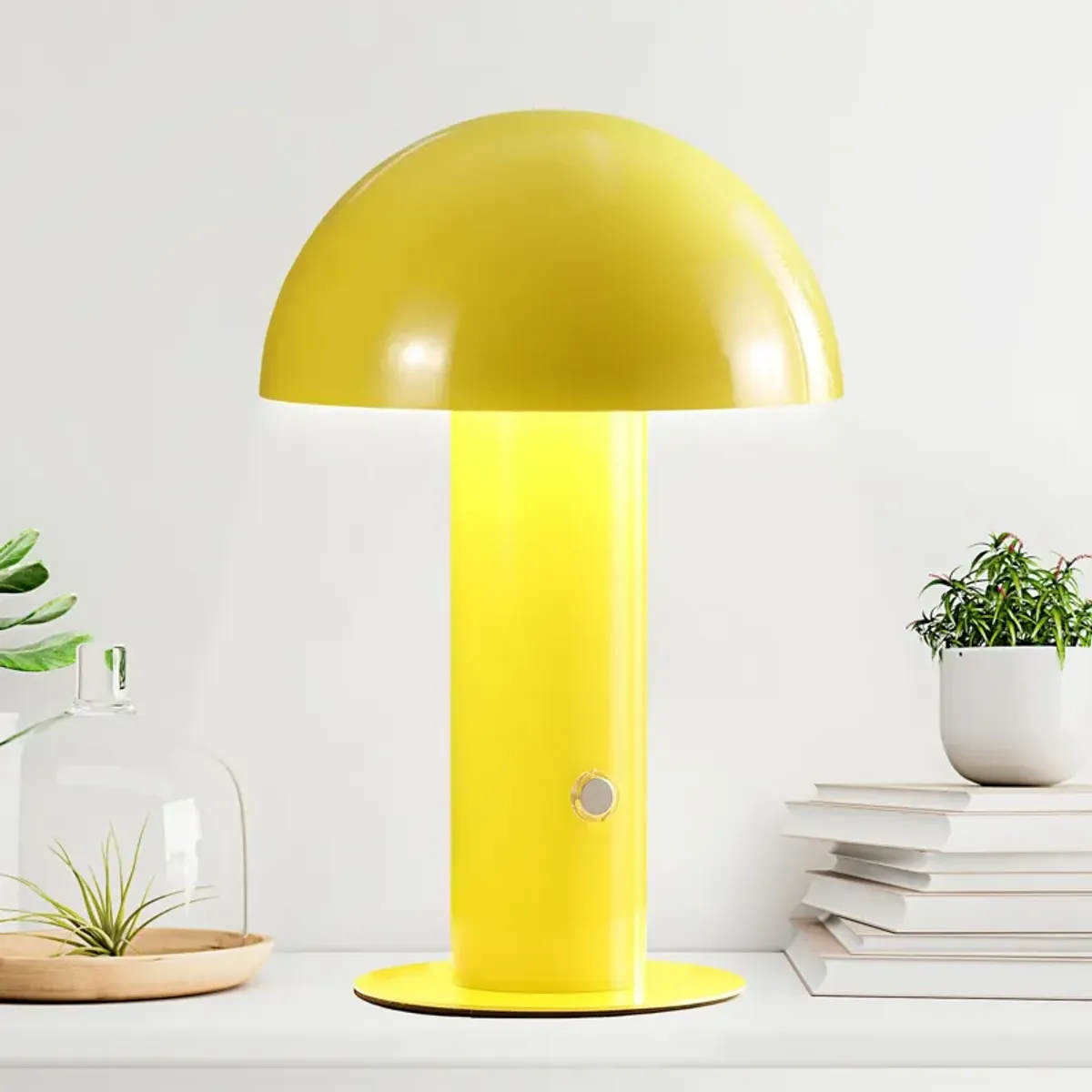 Boletus Contemporary Bohemian Rechargeablecordless Iron Integrated LED Mushroom Table Lamp