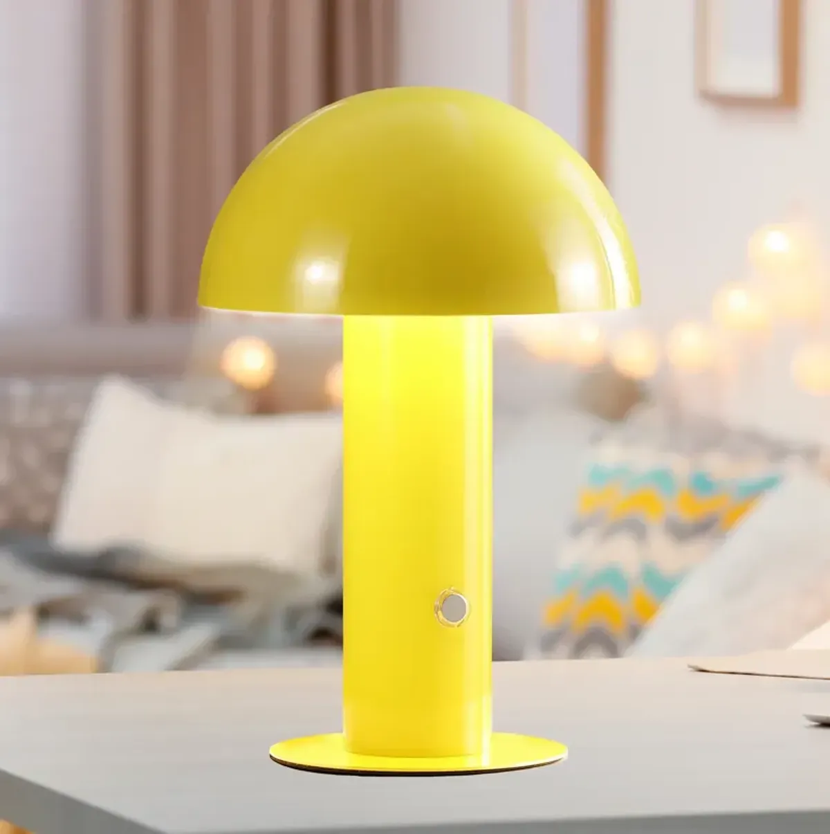 Boletus Contemporary Bohemian Rechargeablecordless Iron Integrated LED Mushroom Table Lamp