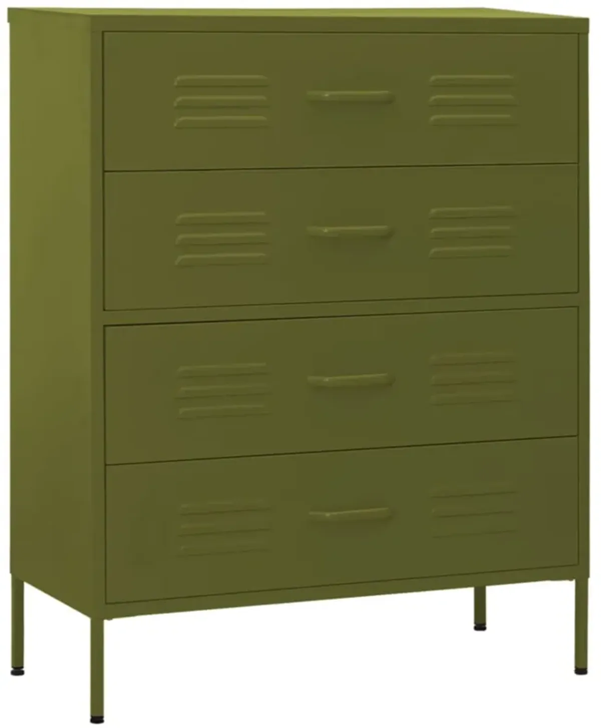 vidaXL Chest of Drawers Olive Green 31.5"x13.8"x40" Steel