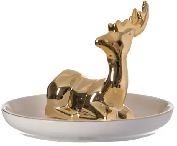 Uniquewise Deer Design Jewelry Holder with Decorative Trinket Dish Organizer