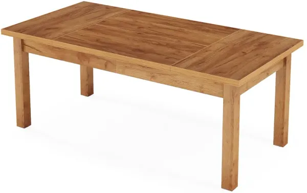 Wood Dining Table for 6-8 People, Modern Large Rectangle Kitchen Table, Farmhouse Dinner Table Dining Room Table Kitchen & Dining Room Furniture with Thickened Legs, Deck Boxes