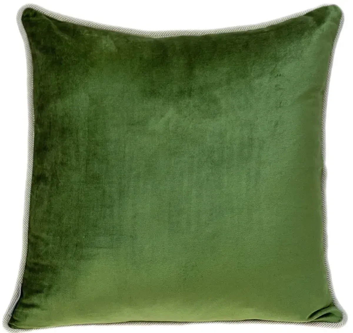 20" Green and Gray Cotton Throw Pillow