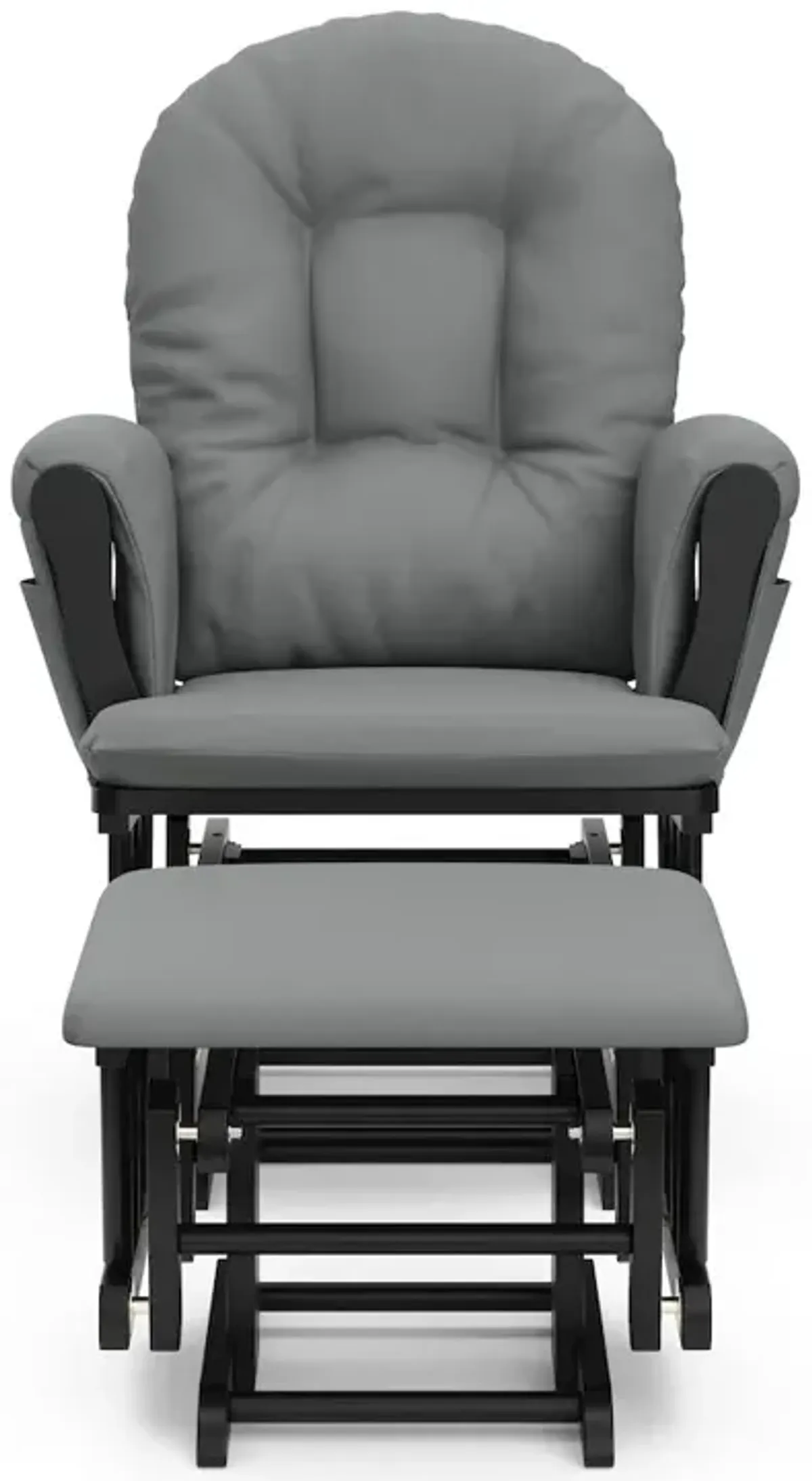 Storkcraft Hoop Glider and Ottoman - Black with Gray