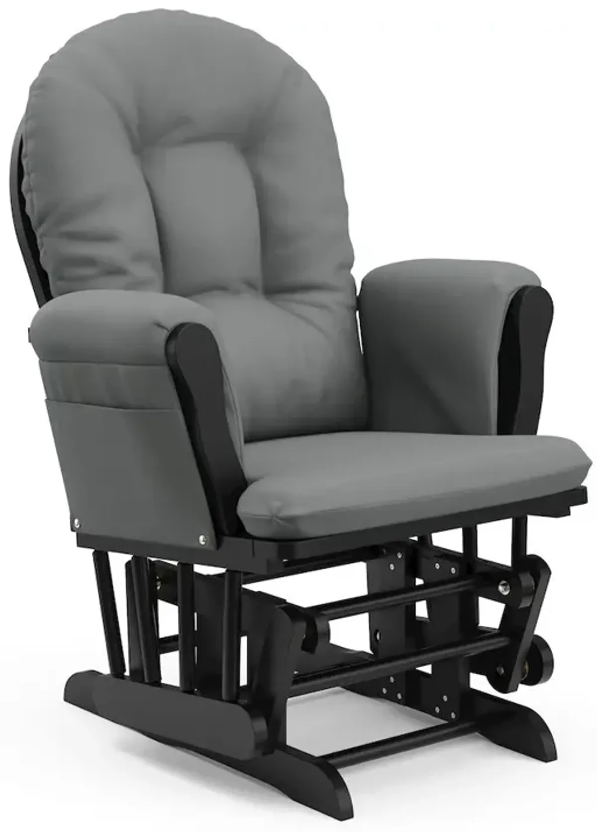 Storkcraft Hoop Glider and Ottoman - Black with Gray