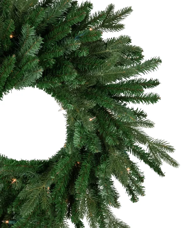 Pre-Lit Grande Spruce Artificial Christmas Wreath  24-Inch  Clear Lights