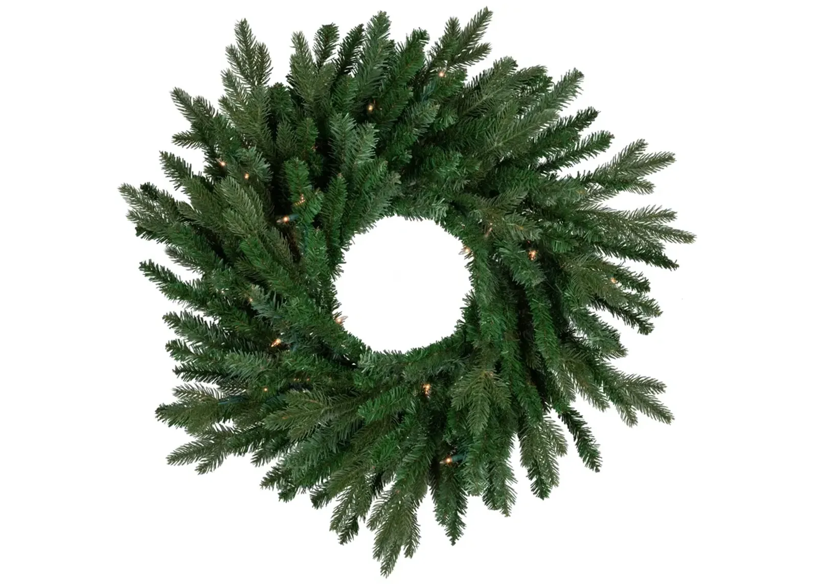 Pre-Lit Grande Spruce Artificial Christmas Wreath  24-Inch  Clear Lights