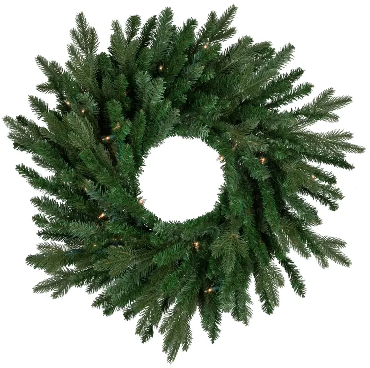 Pre-Lit Grande Spruce Artificial Christmas Wreath  24-Inch  Clear Lights