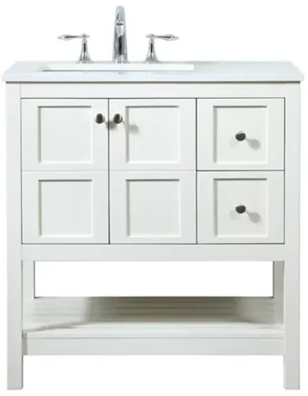 Elegant Kitchen and Bath 32 inch Single bathroom vanity in white