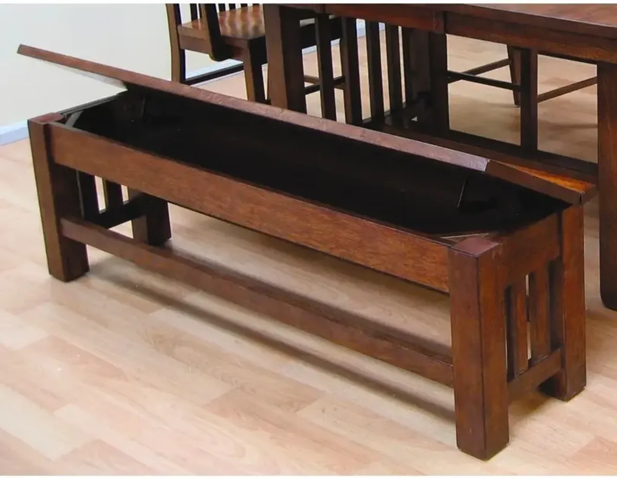 Belen Kox Mission Oak Storage Bench, Belen Kox