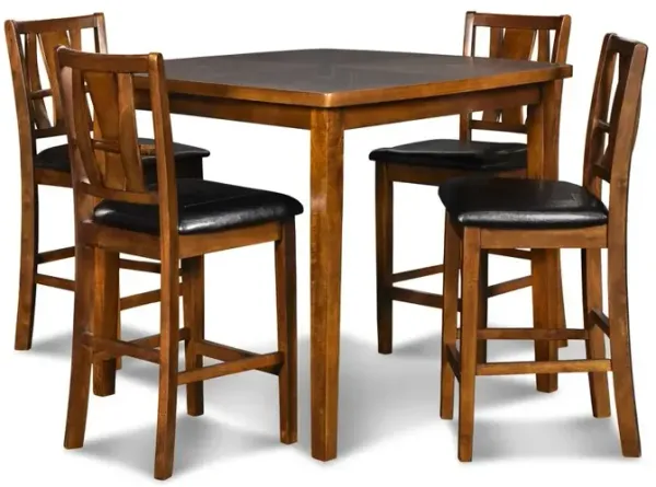 New Classic Furniture Furniture Dixon 5-Piece Counter Height Dining Set in Dark Espresso