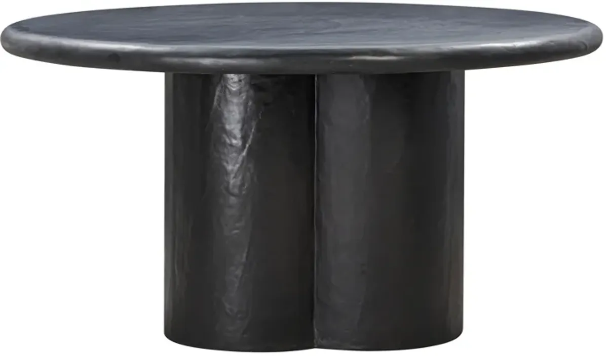 Elika Black Faux Plaster Round Dining Table