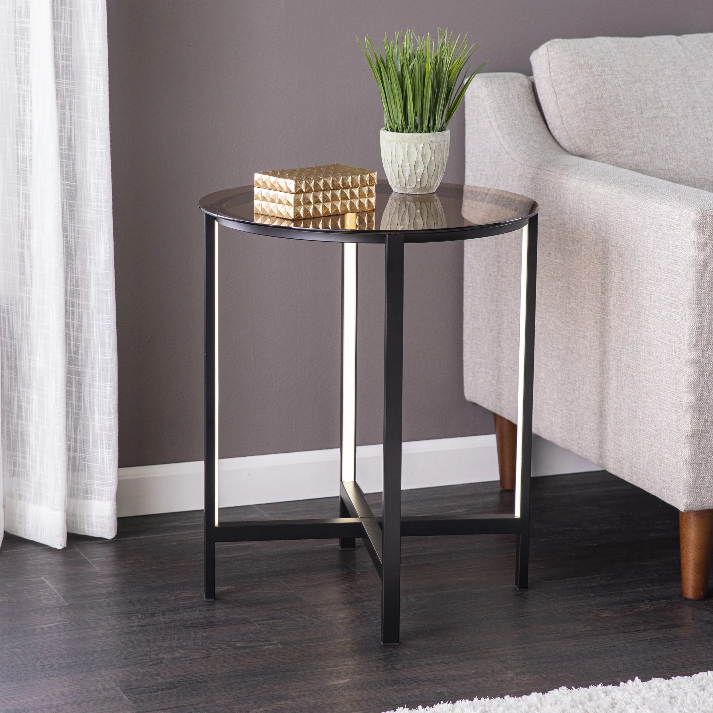 Surbiton Round Led End Table