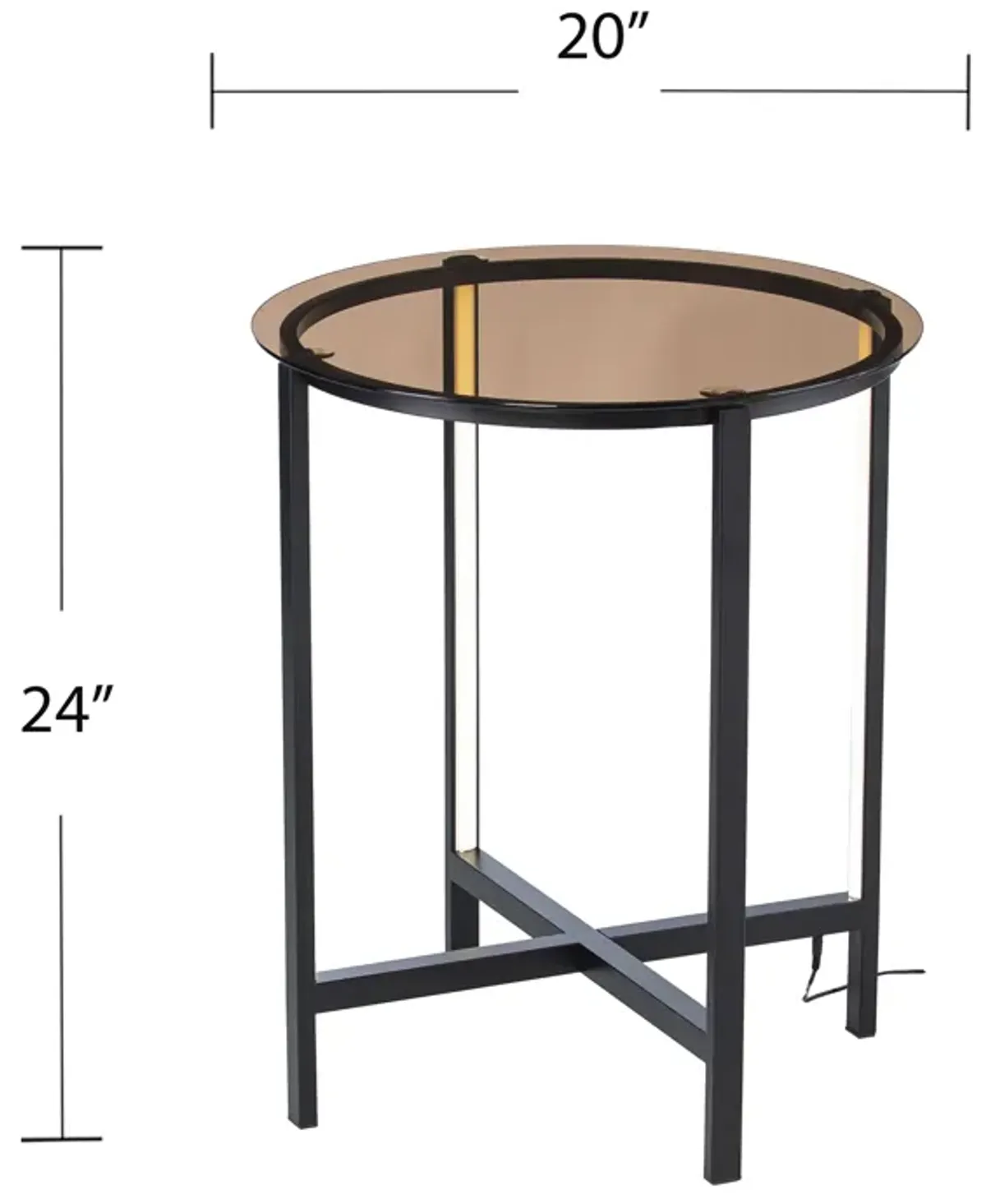 Surbiton Round Led End Table