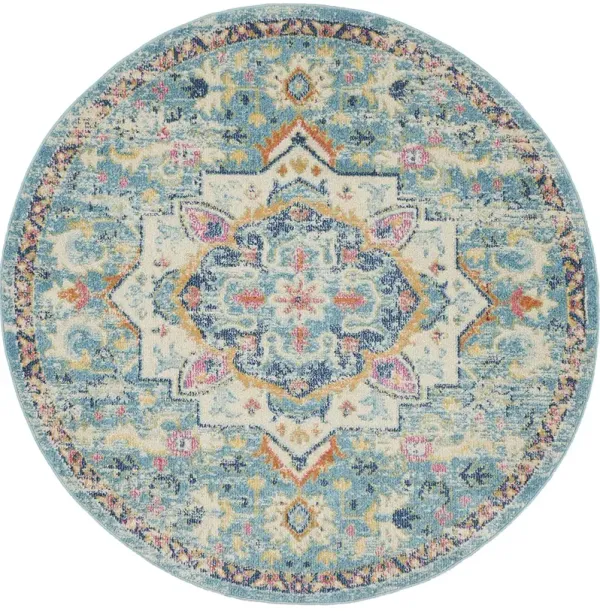 Passion PSN25 Ivory/Light Blue 5'3" x 7'3" Rug