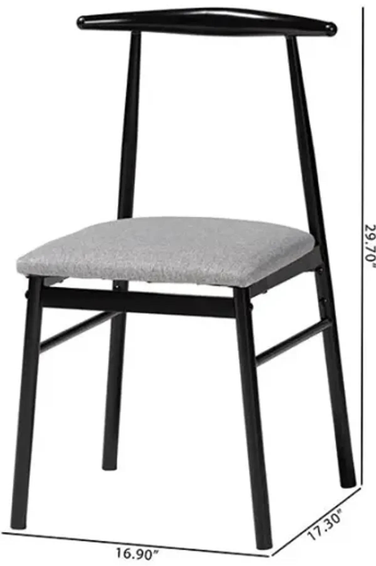 Arnold Modern Industrial Grey Fabric and Metal Dining Chair