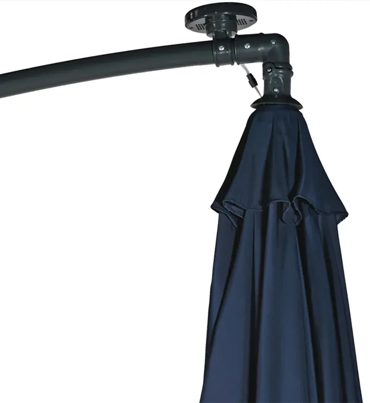 Sunnydaze 10 ft Solar Offset Steel Patio Umbrella with Crank