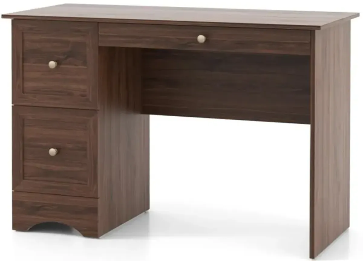 Hivvago Wooden Computer Desk Workstation with 3 Drawers for Home and Office