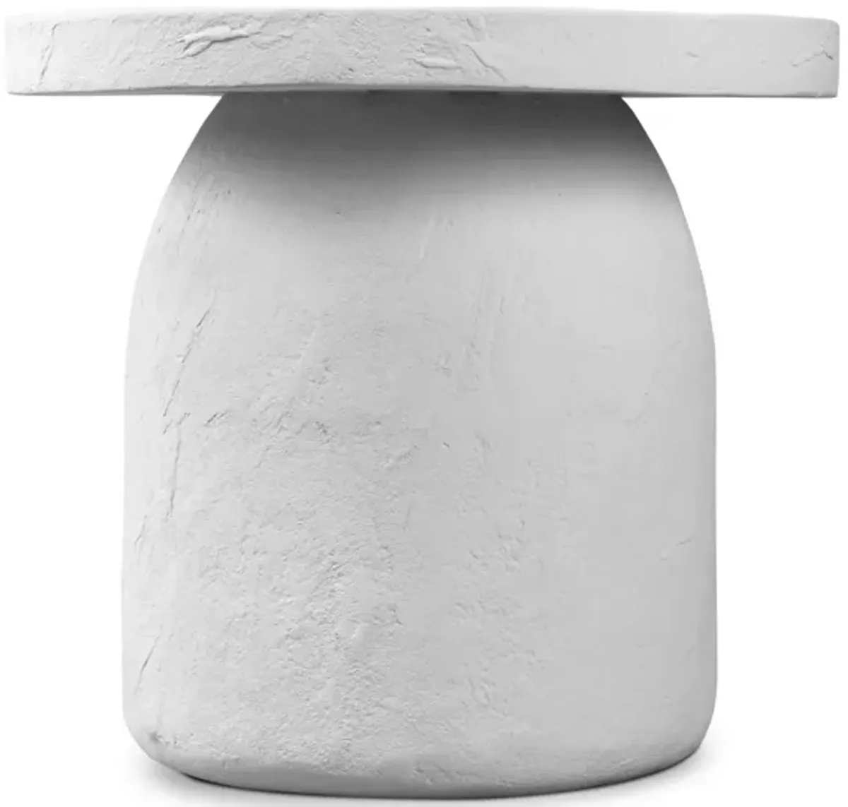 Paz Plaster Molded Concrete Outdoor End Table